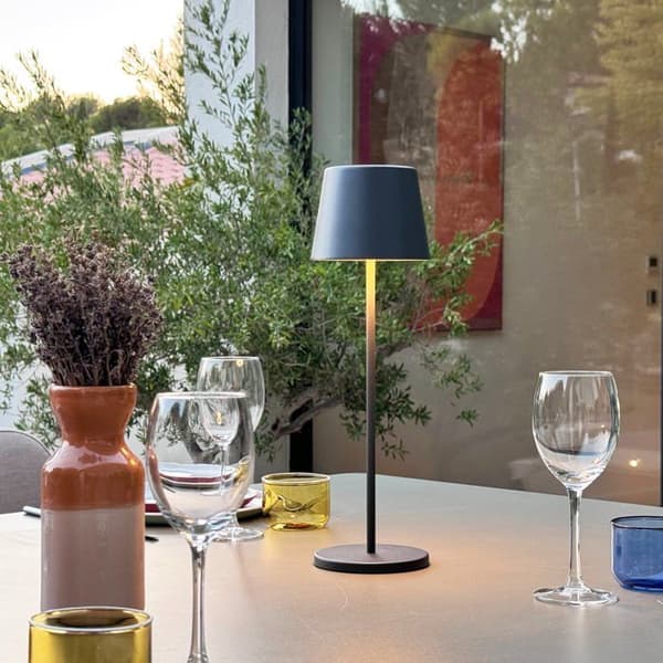 Trådlös LED-bordslampa KELLY ROCK Grå Metall H38CM