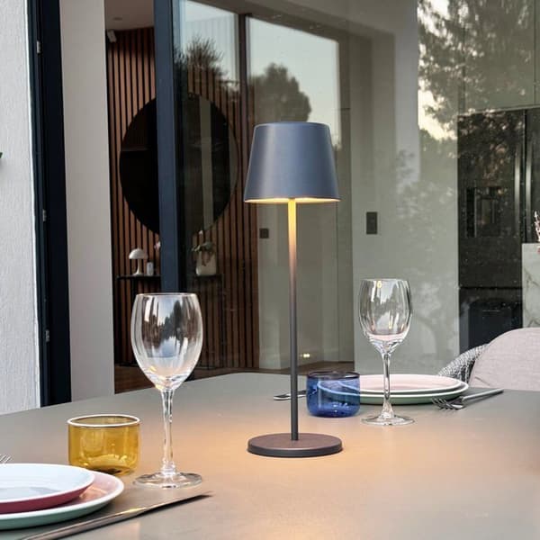 Trådlös LED-bordslampa KELLY ROCK Grå Metall H38CM
