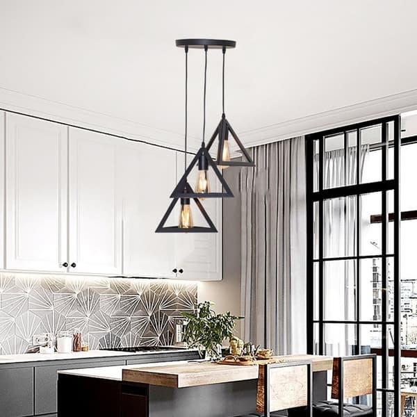 Homestyle Pro MK022-B Industrial Pyramid Pendellampor Svart/Metal