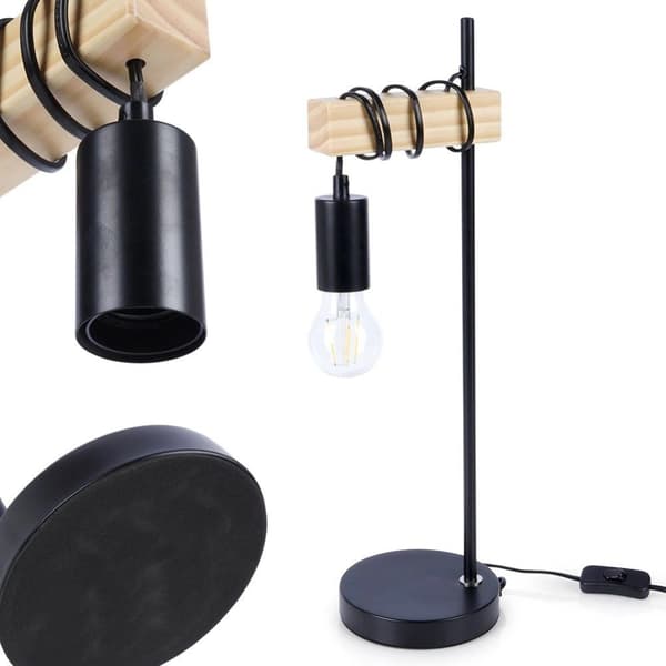 Sort bordlampe 51 cm