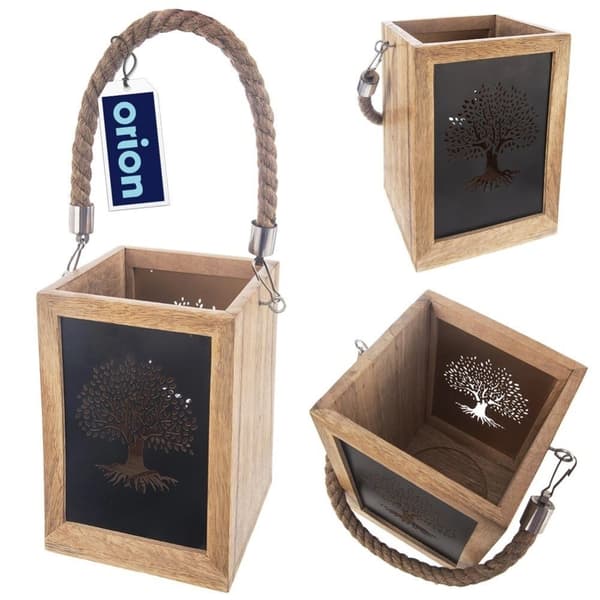 Lyselygte i træ MANGO 20 cm