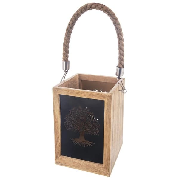 Lyselygte i træ MANGO 20 cm