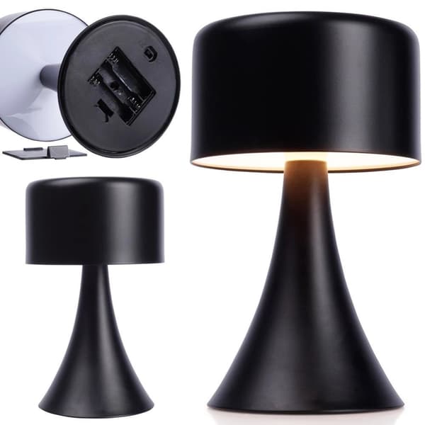 LED metallinen yölamppu, musta, langaton, 20,5 cm