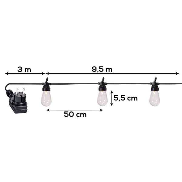 TRÄDGÅRD GARLAND UTOMHUSLAMPOR 20 LED-LAMPOR