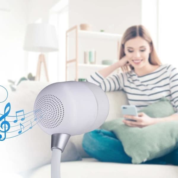 LED-lampa - GRUNDIG - 3-i-1 - Trådlös Laddare - Bluetooth-högtalare - Vit