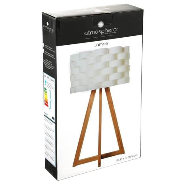 Lampa "Moki" - bambu och vit H55 cm - Vit - Atmosphera inredningsskapare