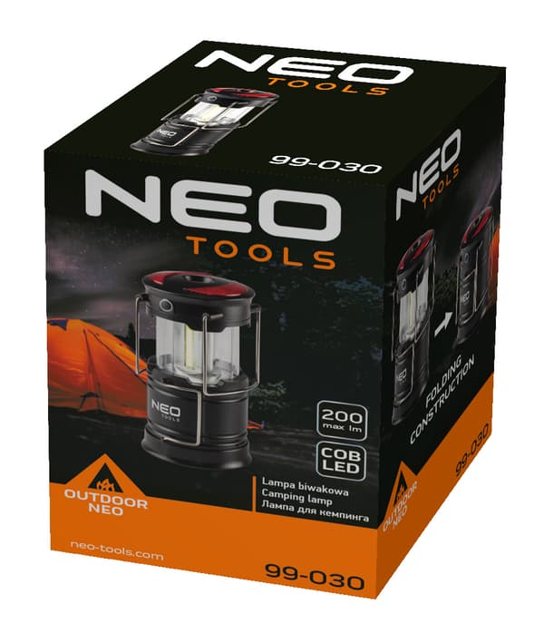 Batteri campinglampa 200 lm 3xAA 3 i 1 COB LED