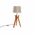 Miniatyrbild 1 av 2: skrivbordslampa brun beige polyester trä 220 v 50 w