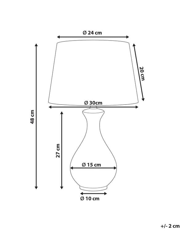 Bordlampe Hvit og Blå Porselensfot Lin Trommeskjerm med en Blomstret Mønster Belysning Stilig