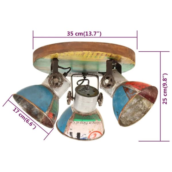 Taklampa industriell 25 W flerfärgad 42x25cm E27