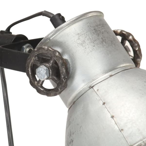 Golvlampa med 2 lampskärmar silver E27 gjutjärn