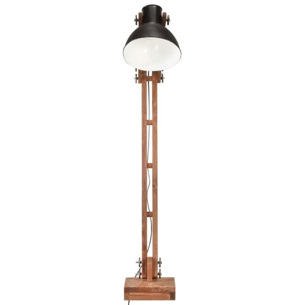 Golvlampa svart massivt mangoträ E27