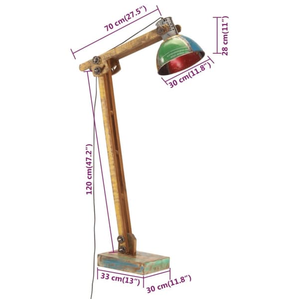 Golvlampa flerfärgad E27