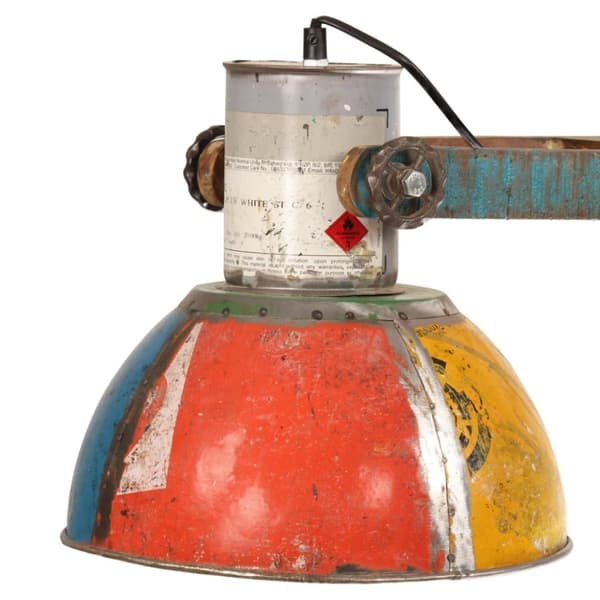 Hänglampa industriell vintage 25 W flerfärgad rund 111 cm E27