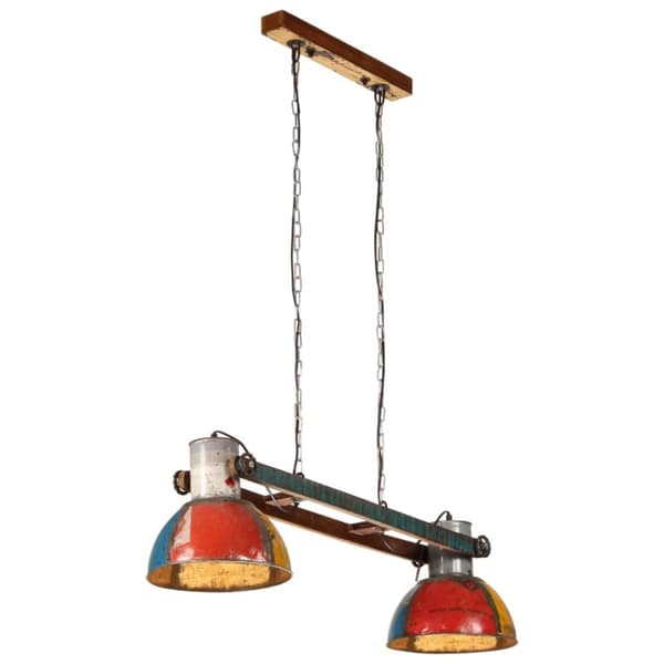 Hänglampa industriell vintage 25 W flerfärgad rund 111 cm E27