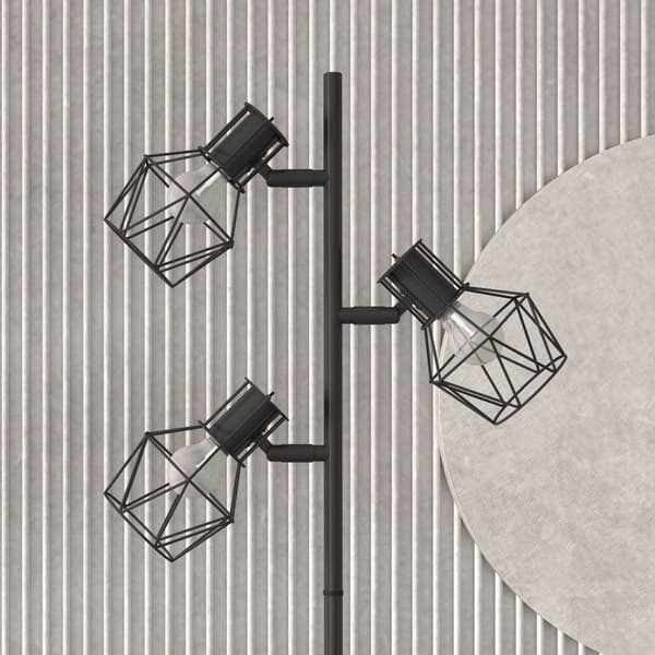 Rootz 3 -ljus golvlampa - golvstående lampa - justerbar ljusarmatur - flexibel belysning, modern design, 41 cm x 28 cm x 169 cm