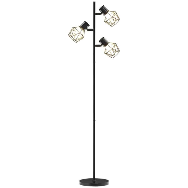 Rootz 3 -ljus golvlampa - golvstående lampa - justerbar ljusarmatur - flexibel belysning, modern design, 41 cm x 28 cm x 169 cm