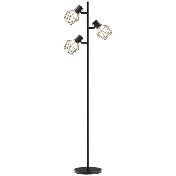 Rootz 3 -ljus golvlampa - golvstående lampa - justerbar ljusarmatur - flexibel belysning, modern design, 41 cm x 28 cm x 169 cm