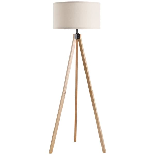 Rootz Floor Lamp - Scandinavian Style Light Fixture - Pine Wood Stand - varm omgivningsbelysning - Ø 45 x 152H cm