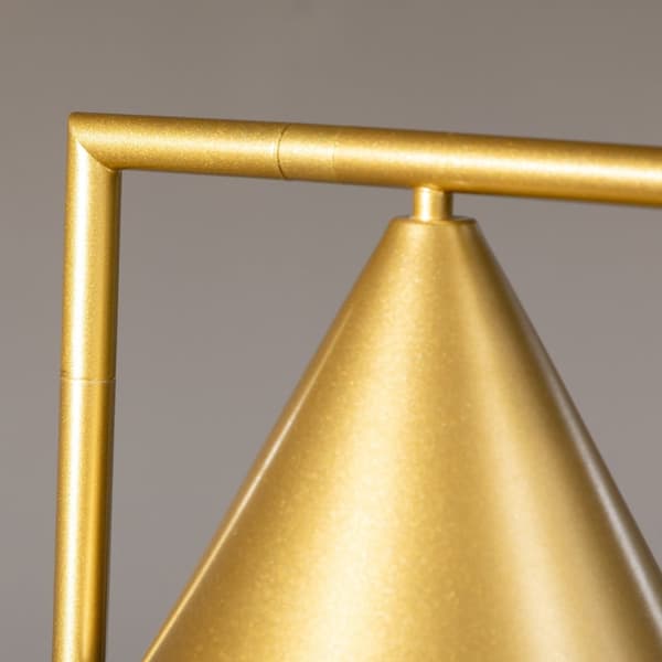 Rootz golvlampa - vardagsrumsljus - stållampa - elegant design - justerbar - 35 x 26 x 153 cm - guld och vit