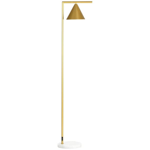 Rootz golvlampa - vardagsrumsljus - stållampa - elegant design - justerbar - 35 x 26 x 153 cm - guld och vit