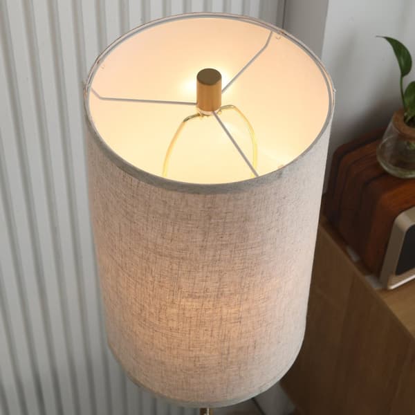 Rootz Floor Lamp - Stue Lamp - Elegant stålbelysning - Hyggelig atmosfære - 25,5 cm x 25,5 cm x 157 cm - Guld + hvid
