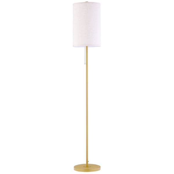 Rootz Floor Lamp - Stue Lamp - Elegant stålbelysning - Hyggelig atmosfære - 25,5 cm x 25,5 cm x 157 cm - Guld + hvid