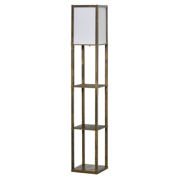 Rootz golvlampa med hyllor - trägolvlampa - Stående lampa - Stylisk förvaring - 26 x 26 x 160 cm
