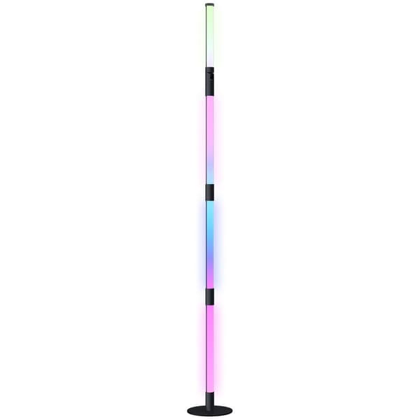 Rootz LED -gulvlampe - Base Lamp - Farveændringslampe - Musiksynkronisering - 18 cm x 159,5 cm - Fjernbetjening og app -sort