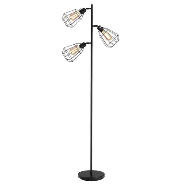 Rootz Industrial Floor Lamp - Interiörljus - Neoretro Lighting - Justerbara 3 glödlampor - 36 cm x 36 cm x 165 cm