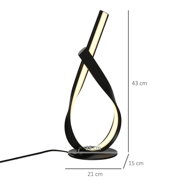 Rootz Modern Table Lamp - Design Spiral Lamp - LED Desk lys - Romantisk atmosfære - 21L x 15W x 43H cm