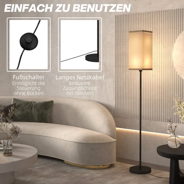 Rootz Modern Floor Lamp - Belysningsarmatur - Belysningsstativ - Fodafbryderens bekvemmelighed - 25ø x 161,5h cm