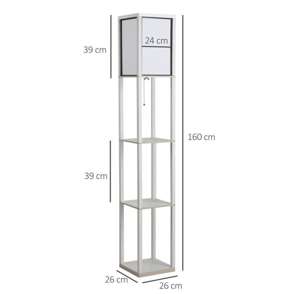 Rootz Shelf golvlampa - förvaringslampa - Belysning fixtur - Hållbar MDF - 26W x 26d x 160h cm