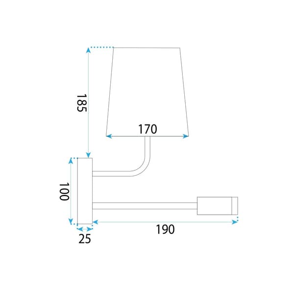 VÆGLAMPE TOOLIGHT APP1610-2W BLACK