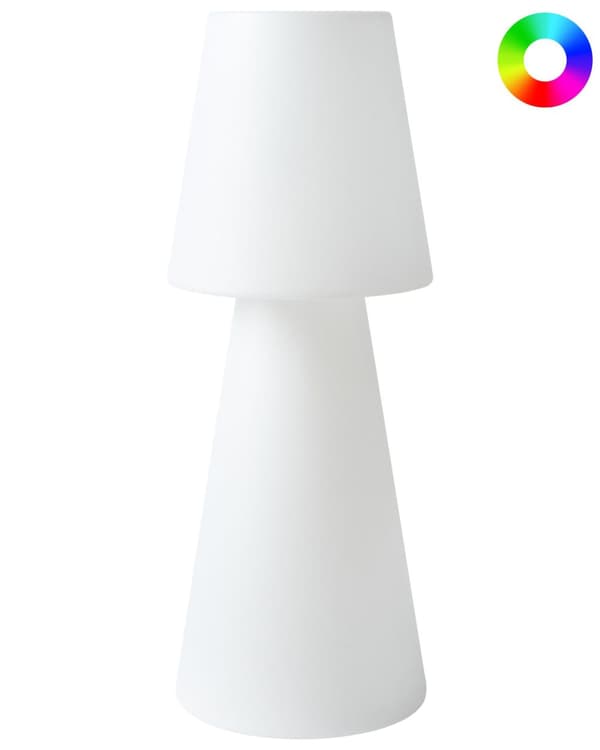 Utendørs LED-gulvlampe Hvit Syntetisk Materiale IP54 Vanntett med Fjernkontroll Hage Terrasse Belysning Løsning