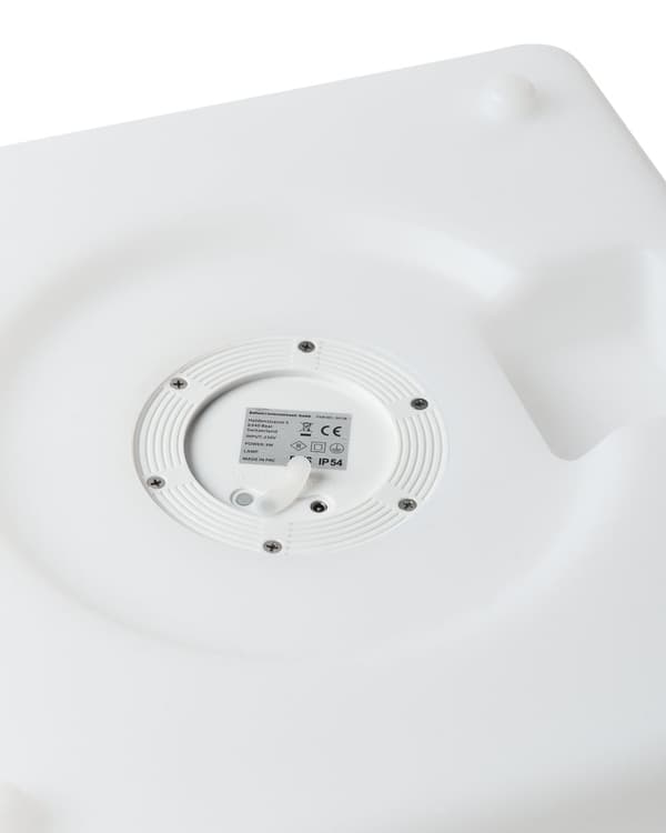Gulvlampe Hvid Plast 39 x 39 cm Kubisk Udendørs Belysning Terning LED Stander Lyskube Fjernbetjening Glow Havelys RGB Udelys med Batteri