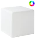 Miniatyrbillede 1 af 11: Gulvlampe Hvid Plast 39 x 39 cm Kubisk Udendørs Belysning Terning LED Stander Lyskube Fjernbetjening Glow Havelys RGB Udelys med Batteri