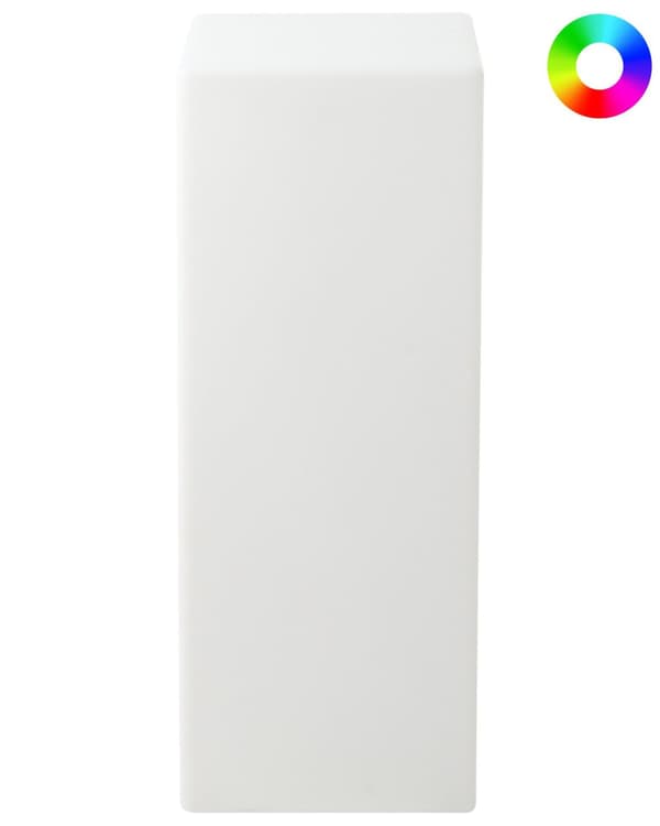 Gulvlampe Hvid Plast H 78 cm Rektangulær Udendørs Belysning LED Stander Lampe med Fjernbetjening Glow Havelys RGB Udelys med Batteri