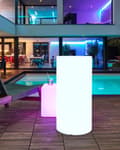 Miniatyrbillede 4 af 11: Gulvlampe Hvid Plast H 78 cm Cylinder Udendørs Belysning LED Stander Lampe med Fjernbetjening Glow Havelys RGB Udelys med Batteri