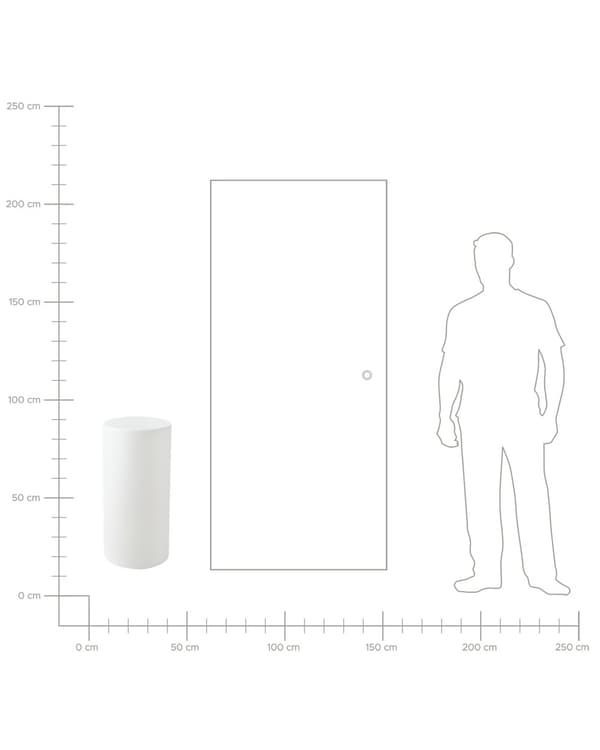 Gulvlampe Hvid Plast H 78 cm Cylinder Udendørs Belysning LED Stander Lampe med Fjernbetjening Glow Havelys RGB Udelys med Batteri