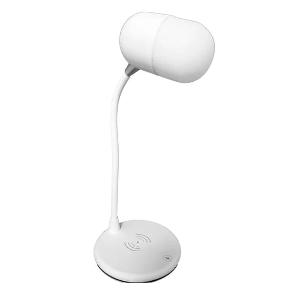 Skrivbordslampa med Bluetooth Högtalare - Trådlös Laddare