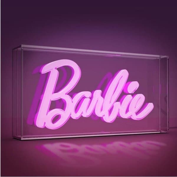 Akryllampa - Barbie - Transparent rosa färg - Fungerar med en USB-kabel