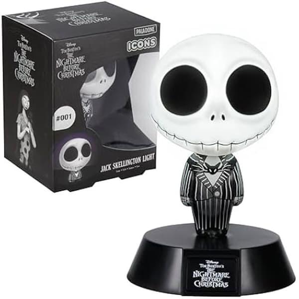 Icon Jack Skellington Lampa - PALADONE - 10 cm - Flerfärgad - Batteridriven - Inredning