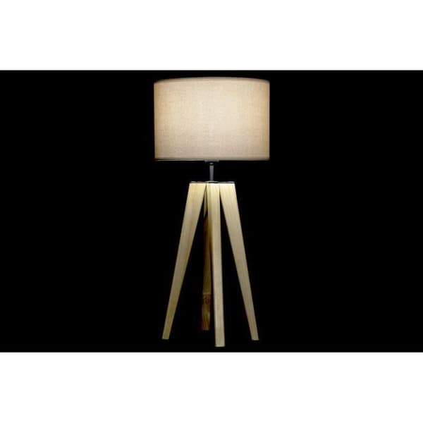 skrivbordslampa brun beige polyester trä 220 v 50 w