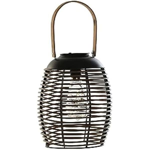 Solcellslampa - DKD Home Decor - Brun - Plast - 22 x 22 x 39 cm - Utomhusträdgård