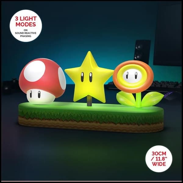 Barnlampa - Paladone - Super Mario Ikoner - Uppladdningsbar USB - LED - Flerfärgad