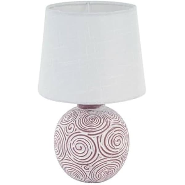 Bordslampa - VERSA - S3411735 - Brun keramik - 19,5 x 19,5 x 31,5 cm - Elektrisk
