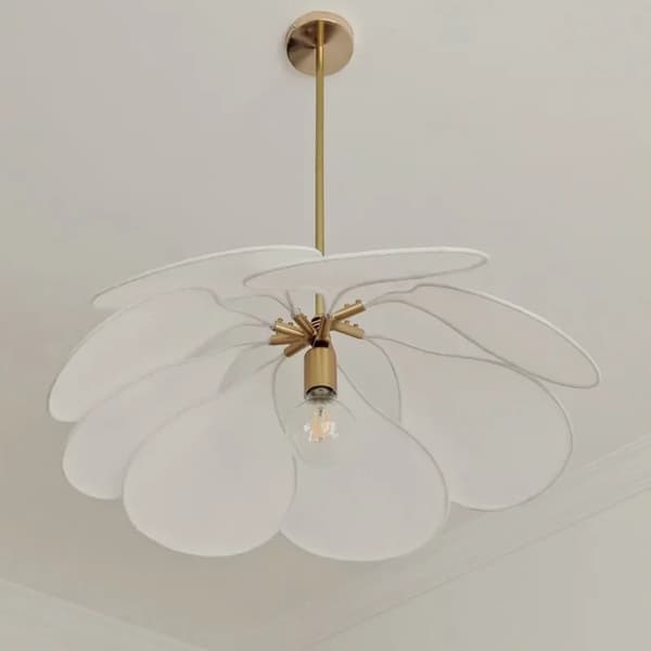 Petal Pendelampe, Flere Farvemuligheder, Moderne Design,D80CM, varmt lys, Hvid