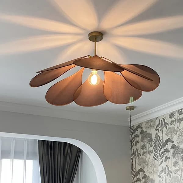 Petal Pendelampe, Flere Farvemuligheder, Moderne Design,Kaffe, D50CM, varmt lys