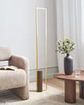 Miniatyrbillede 4 af 9: LED-gulvlampe guld aluminiumsskærm lampeskærm jernbase stue soveværelse lys belysning moderne